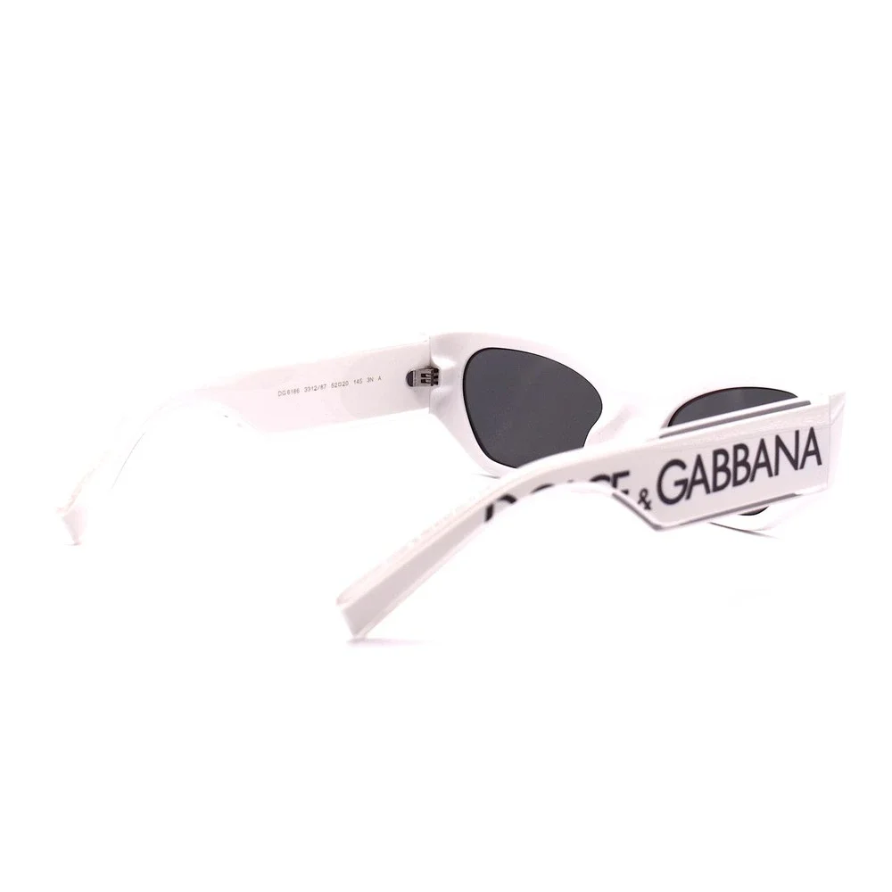 DOLCE&GABBANA DG6186 WHITE DARK GREY LENS AUTHENTIC SUNGLASSES